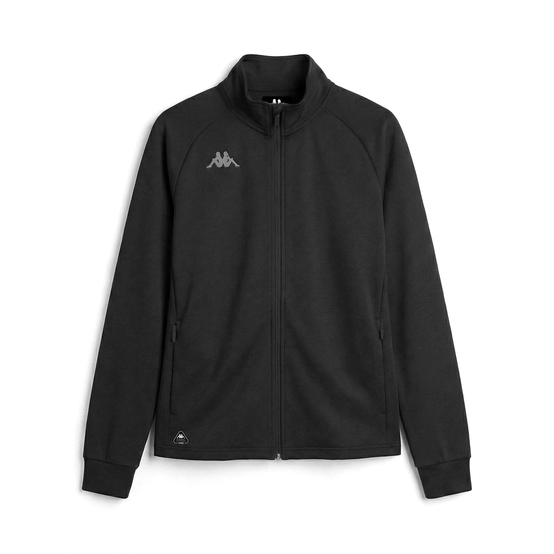 Veste polaire noire pour femme, coupe ajustée, avec poches zippées 01