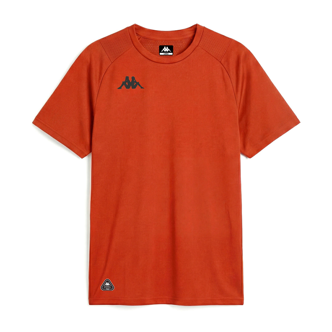 Maglietta da allenamento elasticizzata da uomo arancione vestibilità regolare main