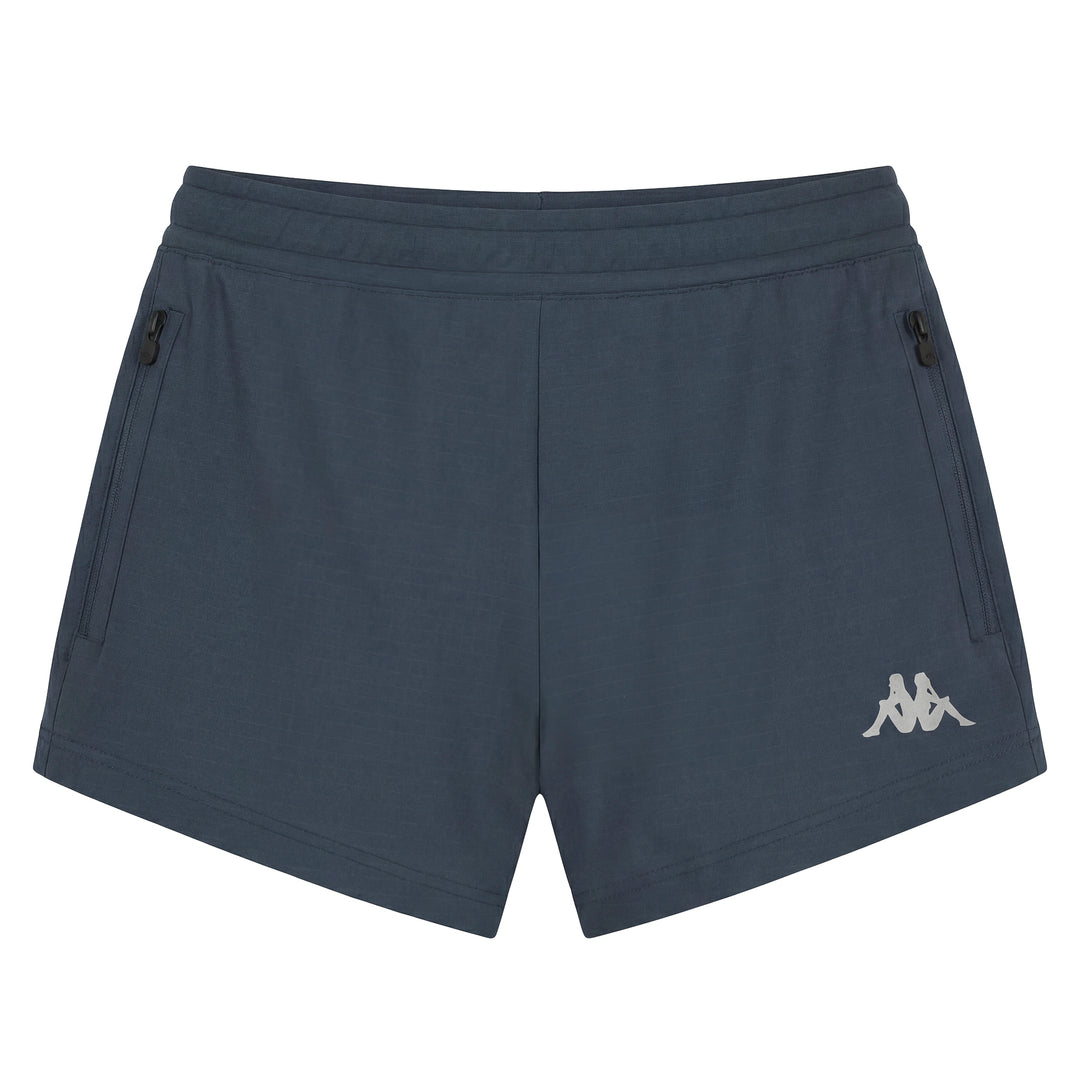 Pantalones cortos deportivos azules de corte regular para mujer en tejido ripstop main