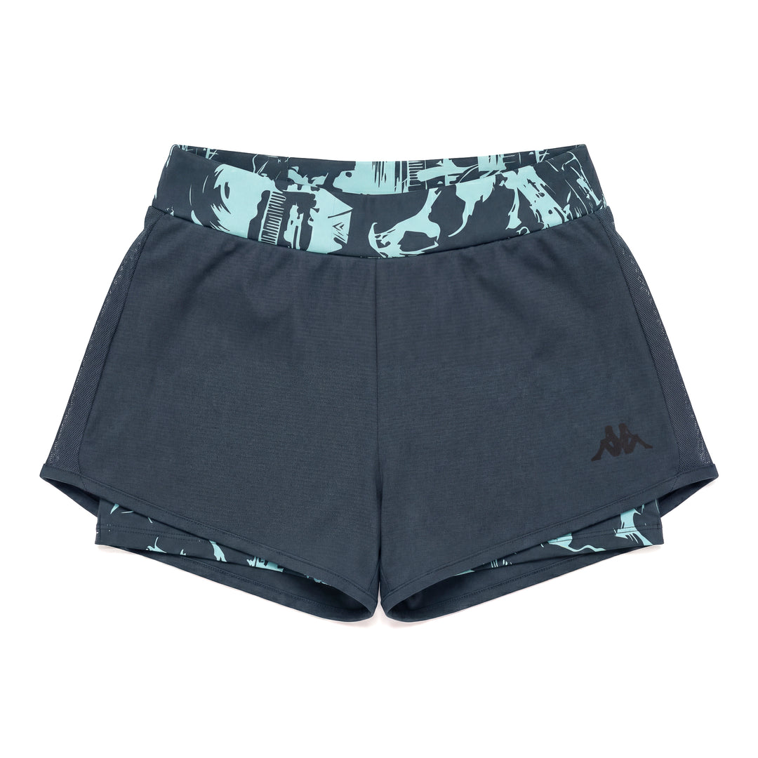 Blue Women's Slim Fit Stretch Sport Shorts with Mesh Inserts main