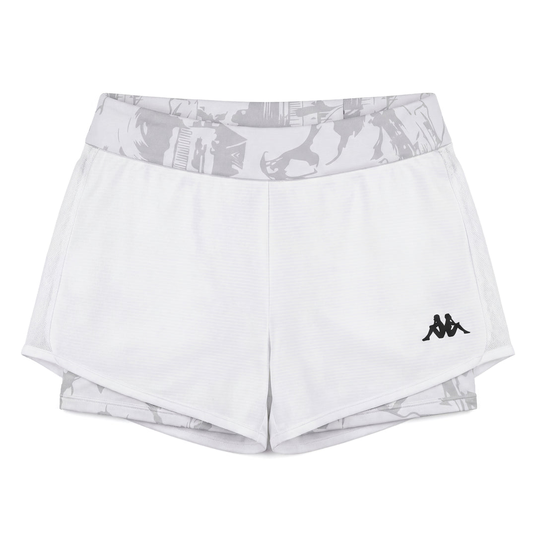 White Women's Slim Fit Sport Shorts with Mesh Inserts main