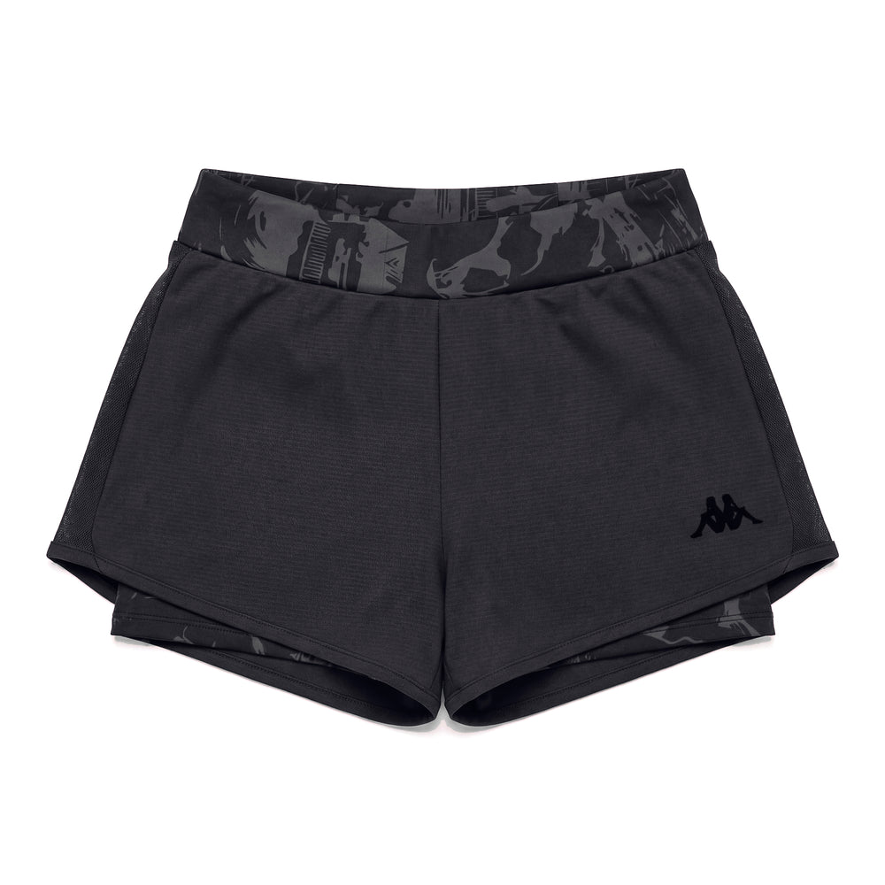 Black Women's Slim Fit Stretch Training Shorts with Mesh Inserts 02