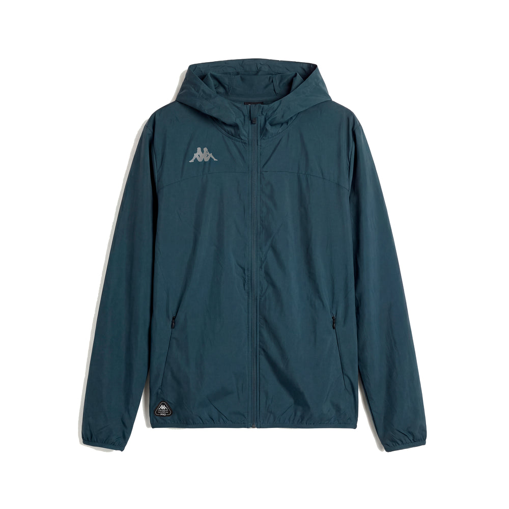 Chaqueta de running azul para hombre de corte regular y repelente al agua 02