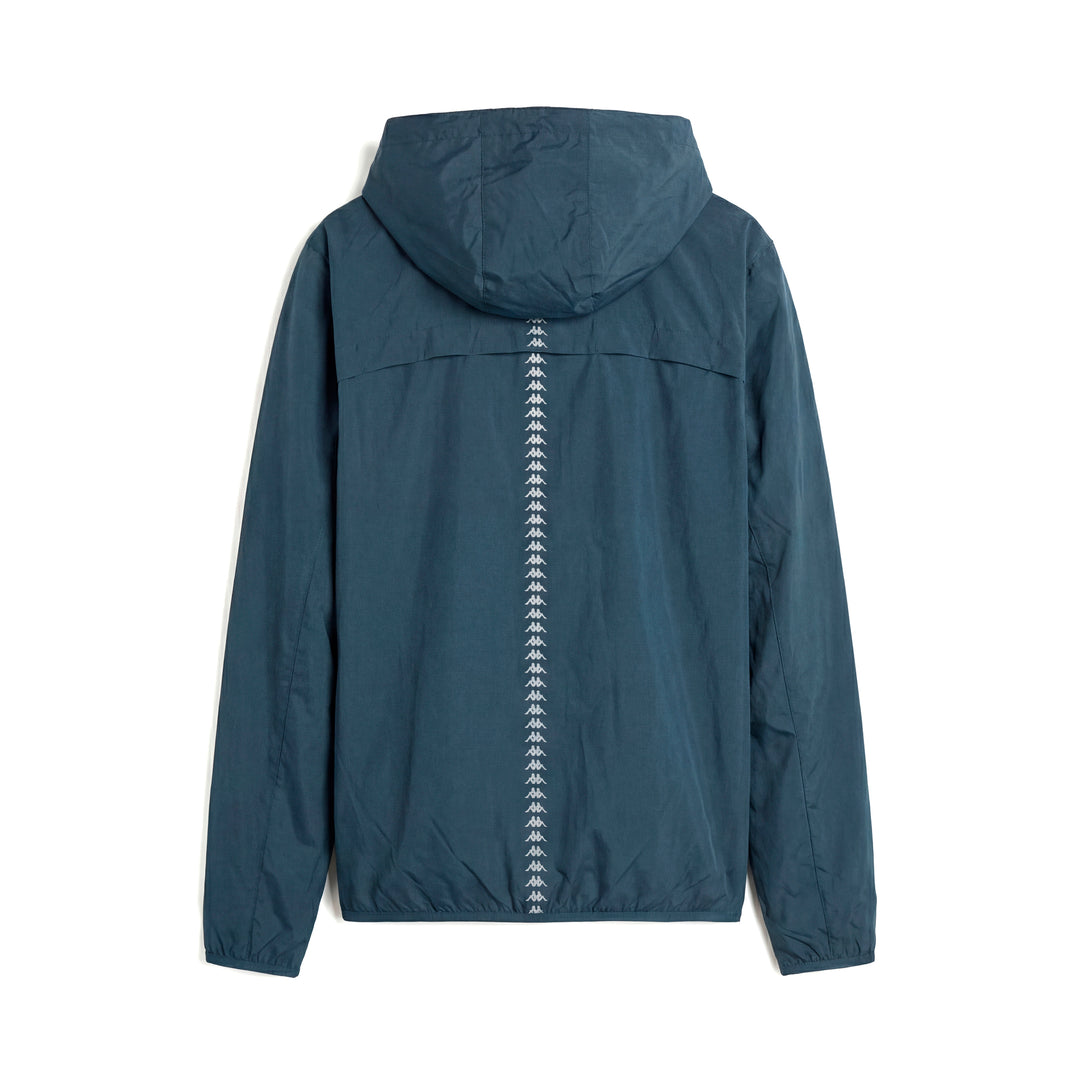 Veste de course imperméable bleue pour homme, coupe classique main