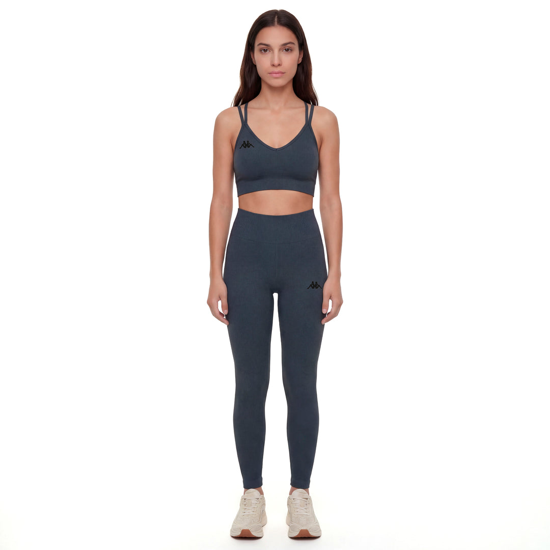 Pantalones deportivos de punto sin costuras azules para mujer 01