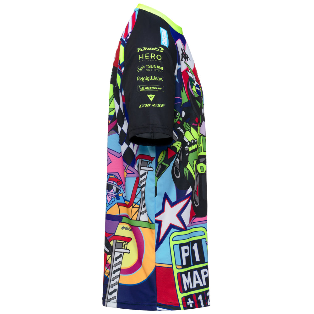 Black Men's VR46 Motorcycling Shirt with Graphic Design 02