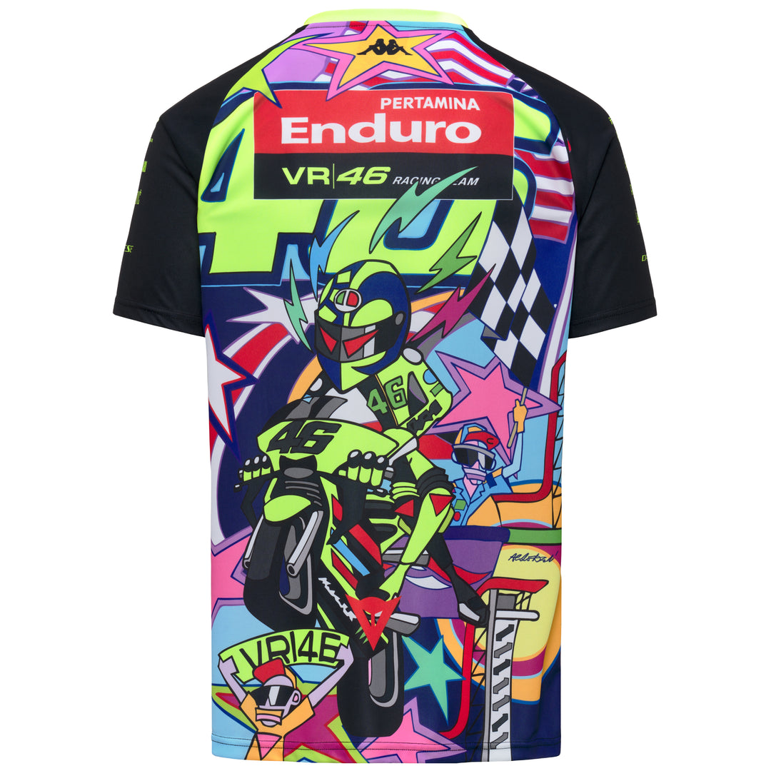 Black Men's VR46 Motorcycling Shirt with Graphic Design main