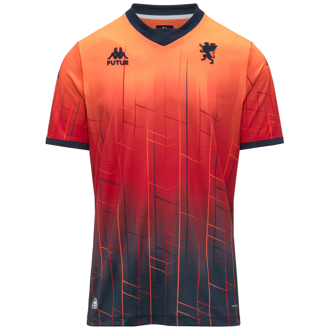 Camiseta de fútbol Genoa Fourth para hombre naranja slim fit de manga corta en tejido jacquard 01