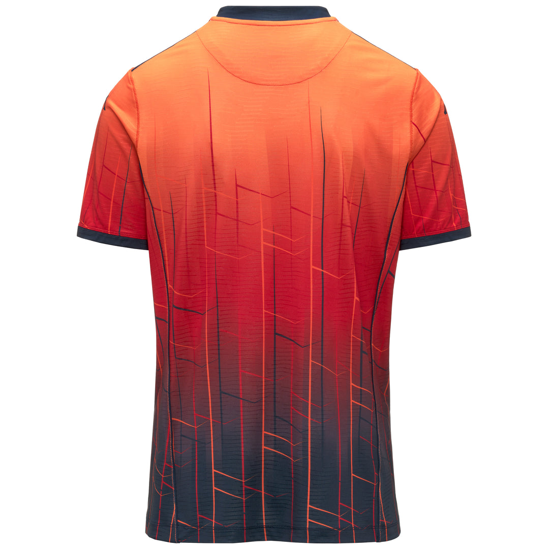 Maillot de football Genoa pour homme, rouge et bleu foncé, coupe ajustée, en tissu recyclé main