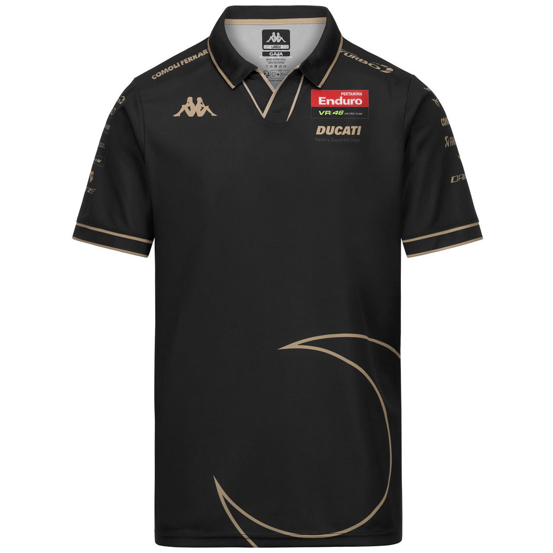 Black Men's Regular Fit Polo Shirt for Motorcycling 01