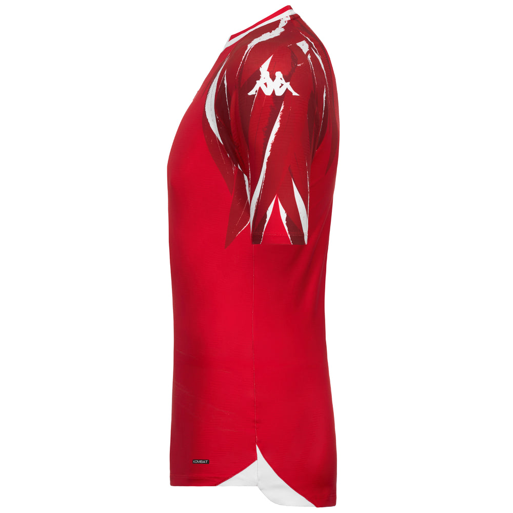 Red Men's Tunisia Football Shirt in Regular Fit Recycled Polyester 02