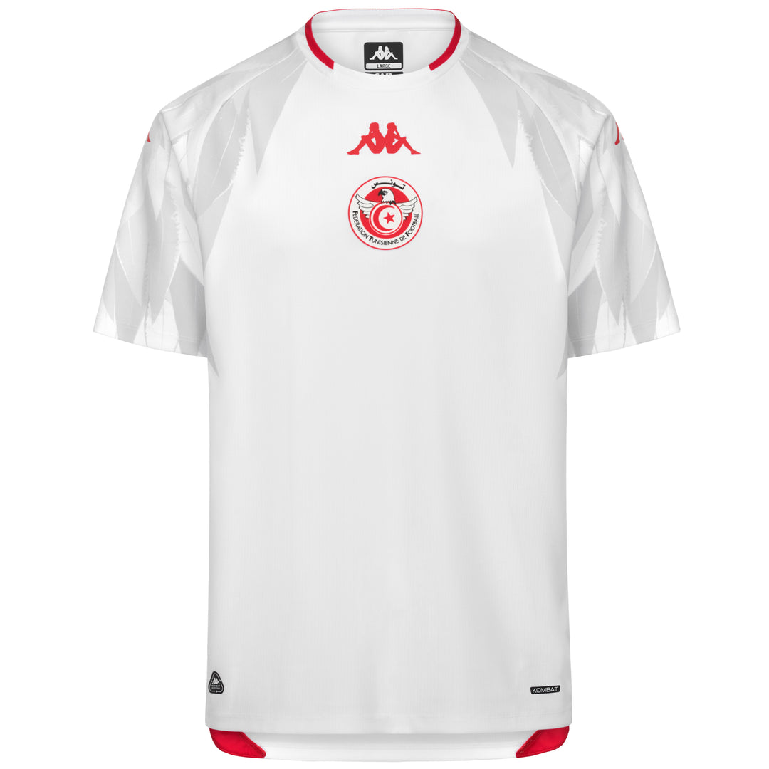 White Men's Tunisia Football Shirt in Regular Fit Recycled Polyester 01