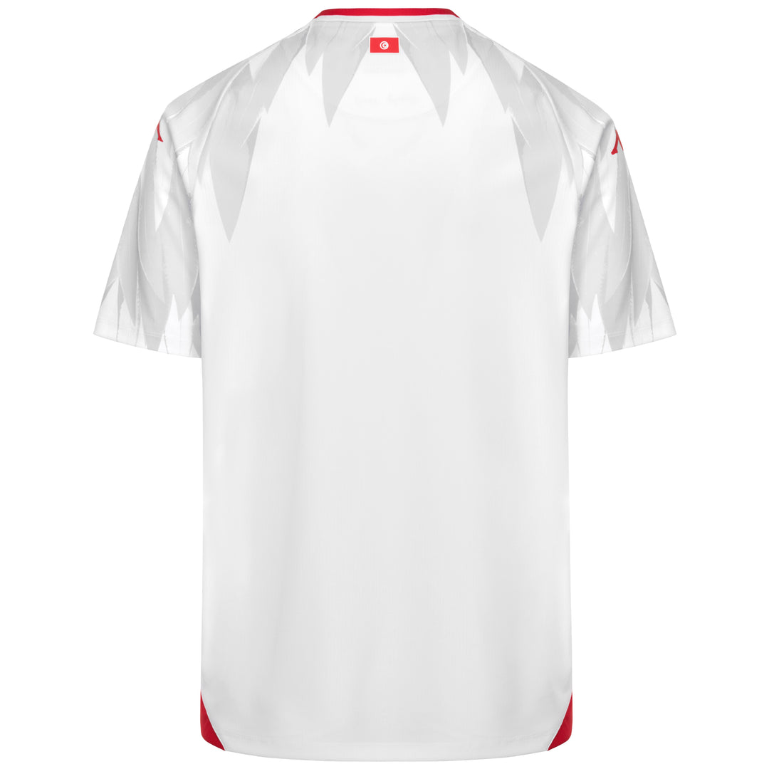 Maillot de football tunisien blanc pour homme, coupe classique, en polyester recyclé main