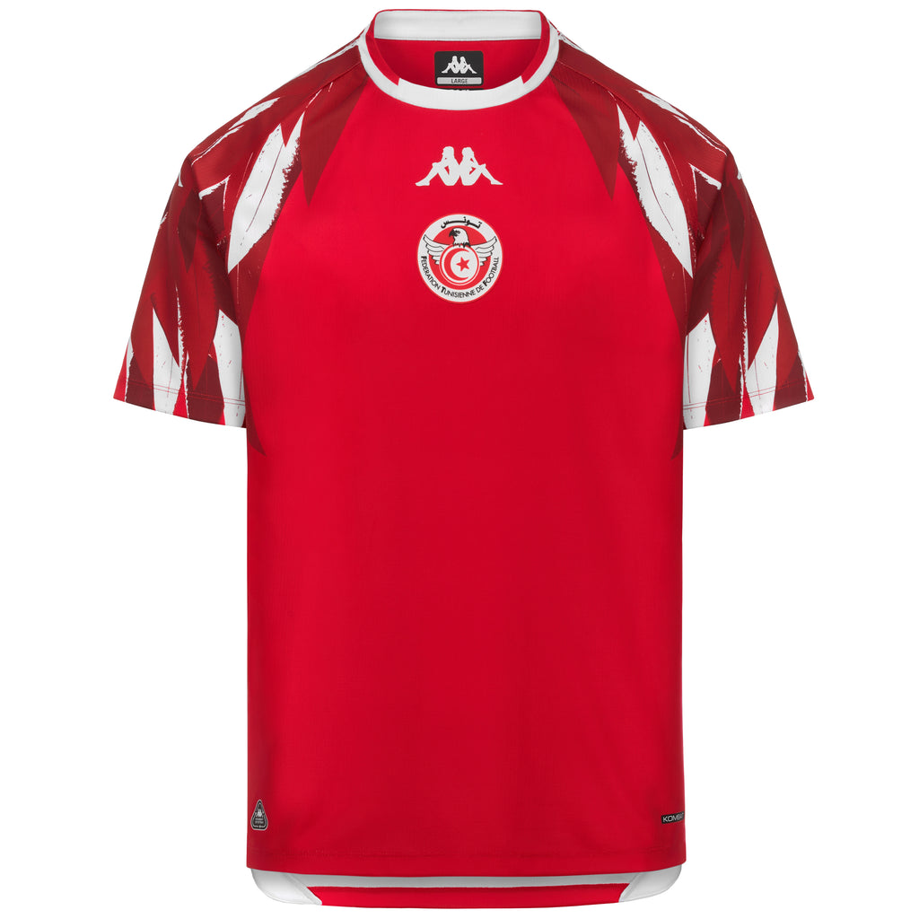 Red Men's Tunisia Football Shirt in Regular Fit Recycled Polyester
