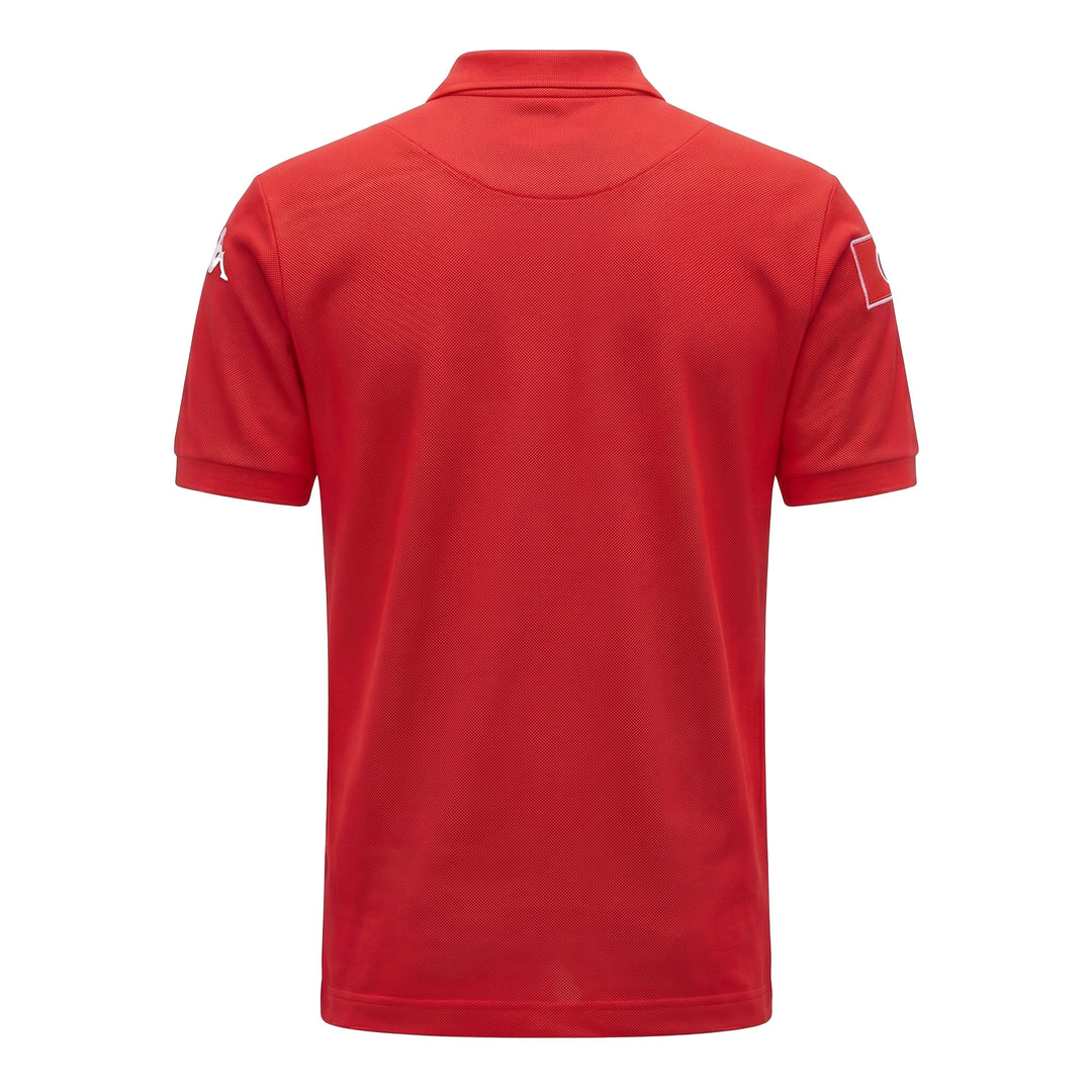 Red Men's Slim Fit Polo Shirt in Piqué Cotton main
