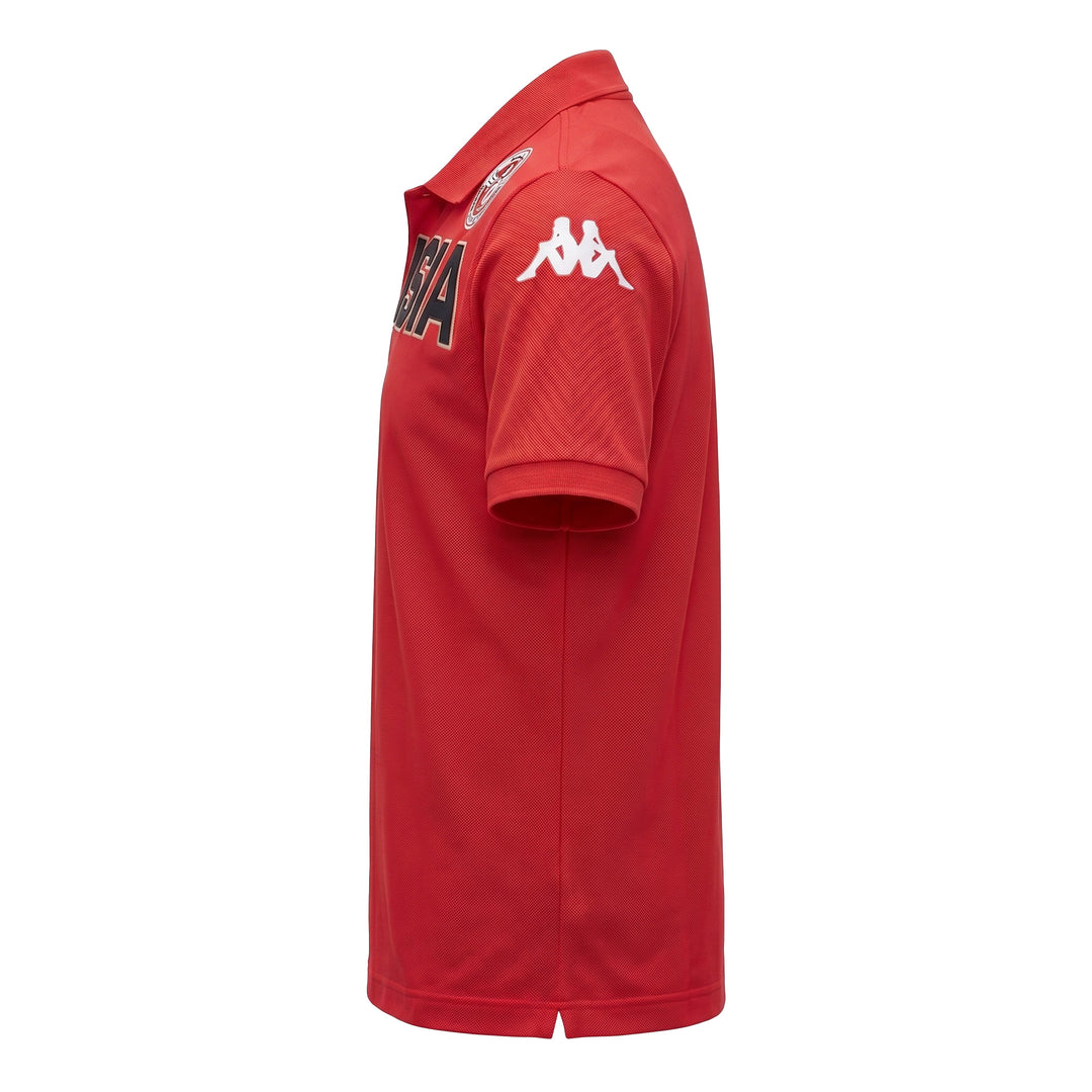 Red Men's Slim Fit Polo Shirt in Piqué Cotton main