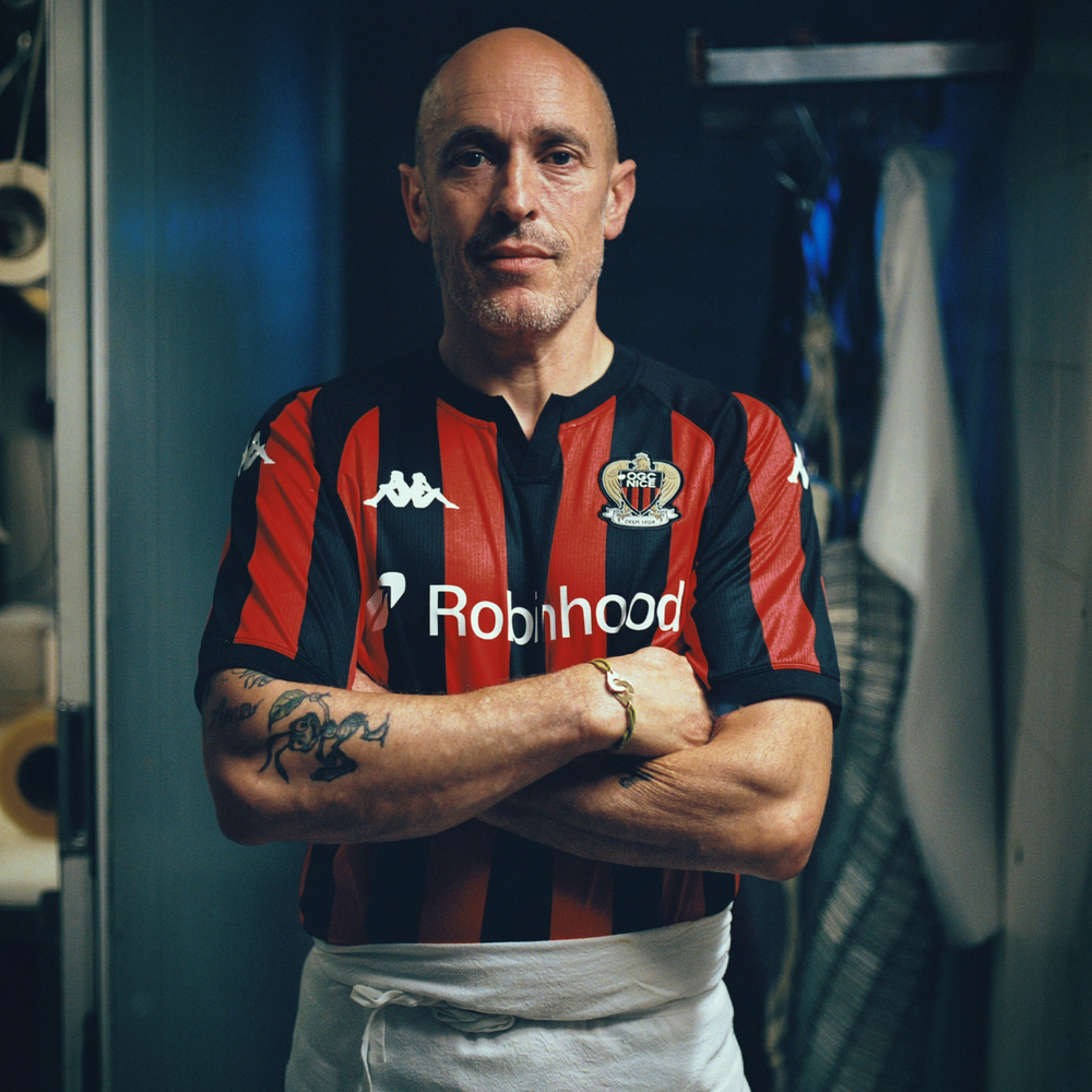 Red and Black Men's OGC Nice Football Shirt in Recycled Fabric 02