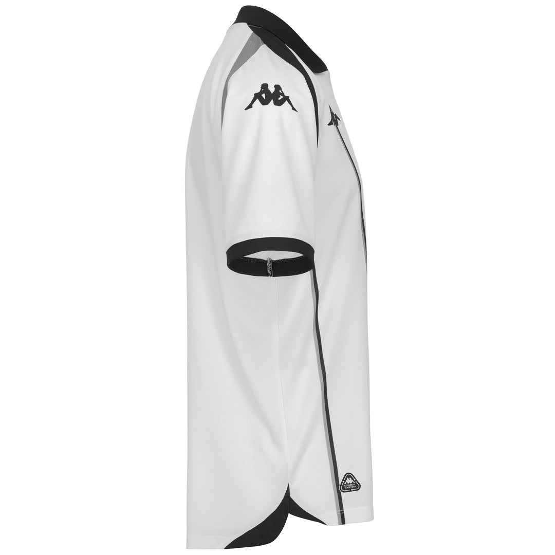 Maglia sportiva da uomo bianca e nera in poliestere riciclato. main