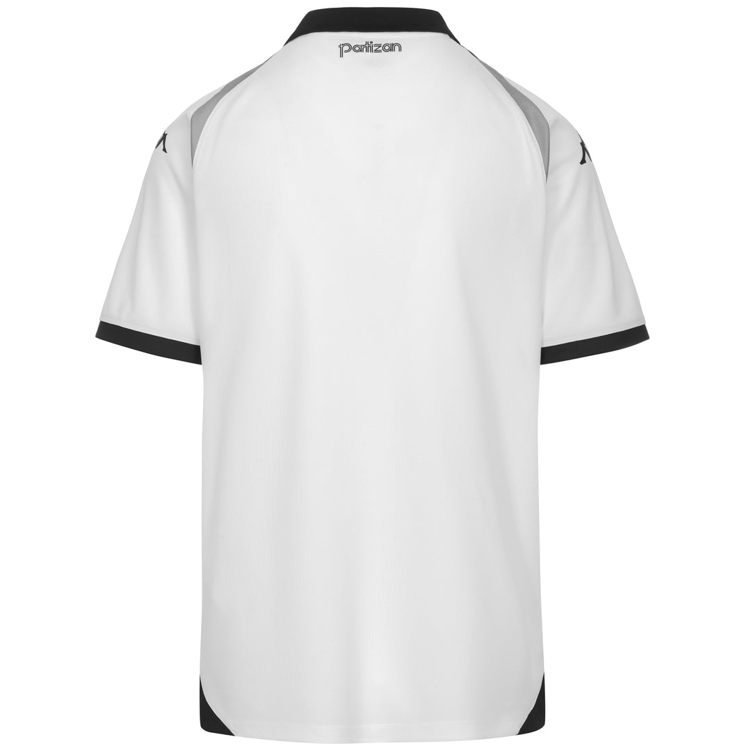 Maglia sportiva da uomo bianca e nera in poliestere riciclato. main