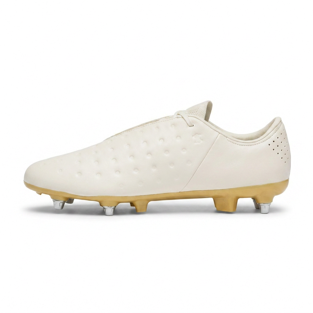 White Men's Low Cut Soccer Shoes for Soft Grounds main