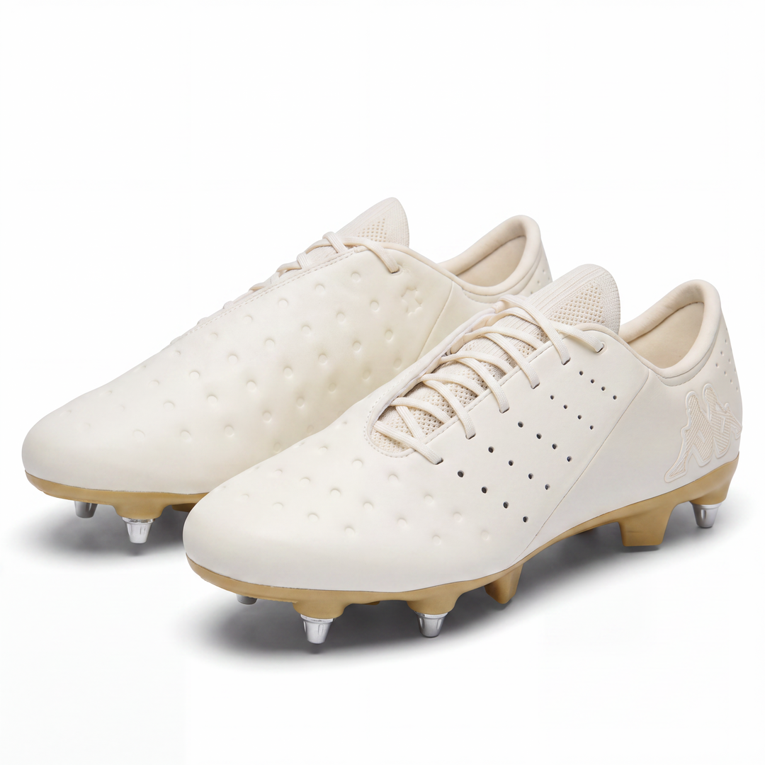 White Men's Low Cut Soccer Shoes for Soft Grounds main