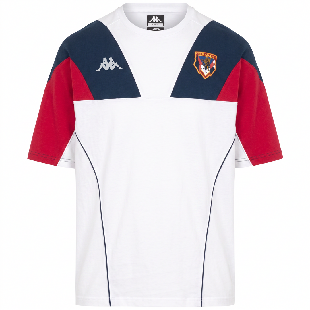 White and Red Men's T-Shirt in Cotton Polyester Blend main