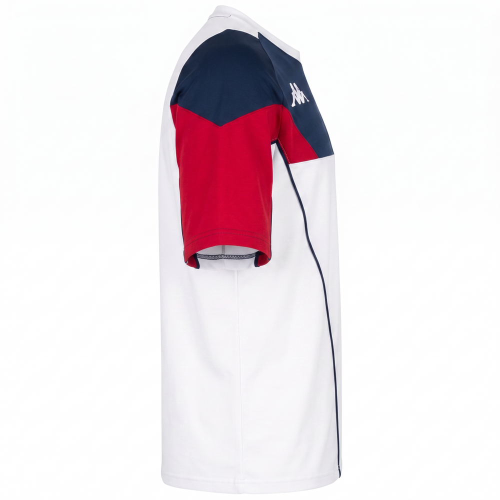 White and Red Men's T-Shirt in Cotton Polyester Blend 02