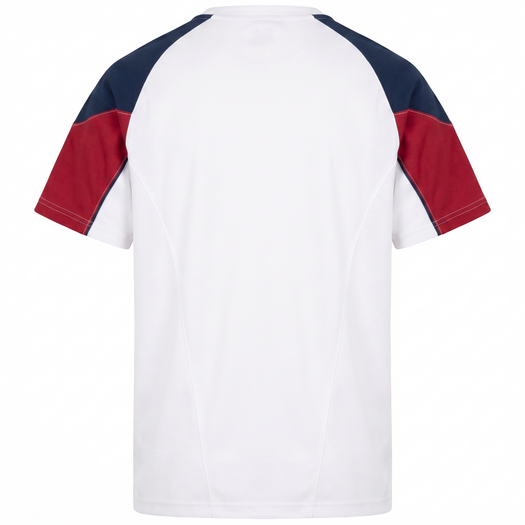 White and Red Men's T-Shirt in Cotton Polyester Blend main