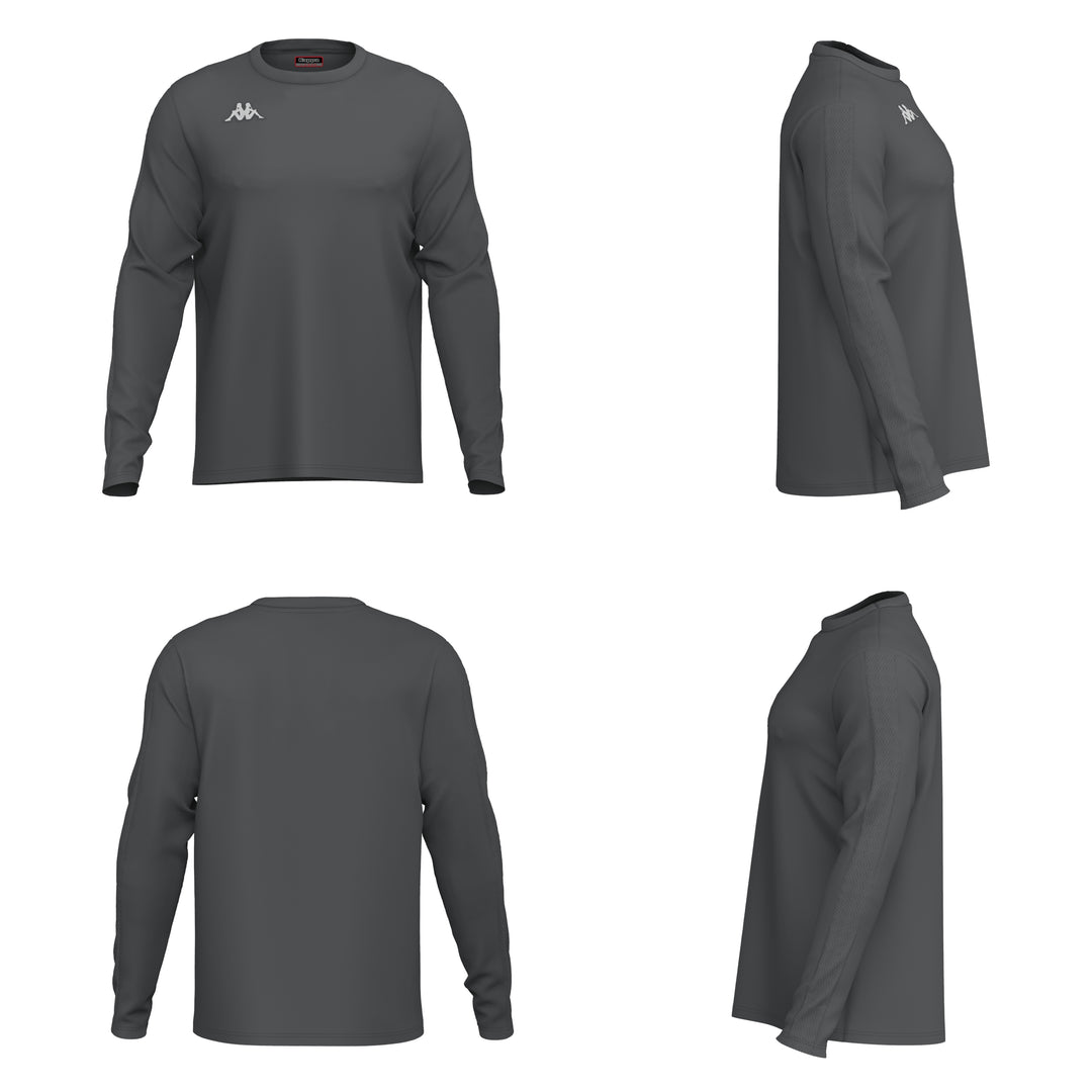 Grey Men's Long Sleeve Soccer Training Jersey 01