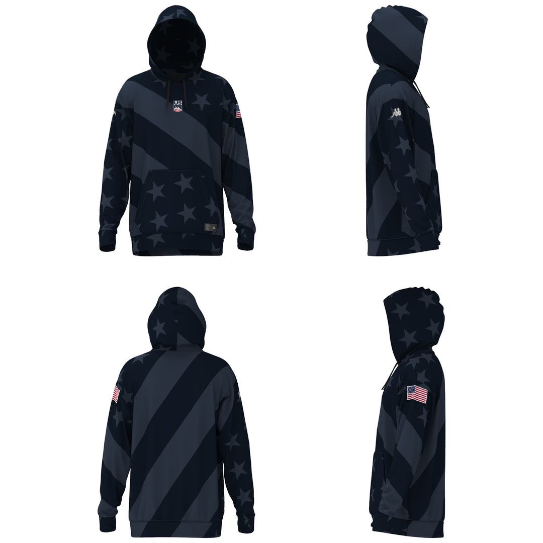 Blue Unisex Regular Fit Fleece Hoodie for Ski main