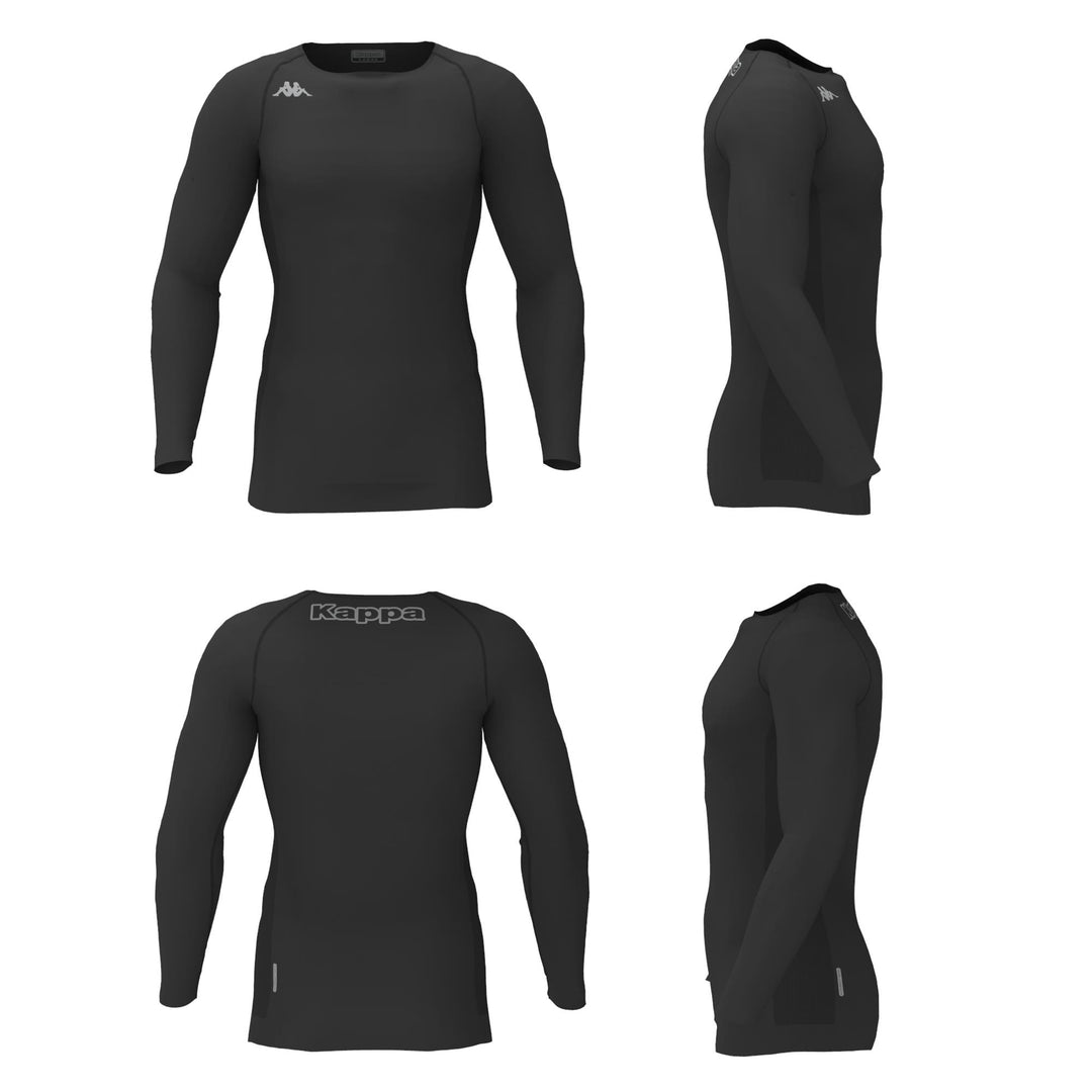 Black Unisex Kappa Seamless Skin Fit T-Shirt with Hydro-Way Protection 01