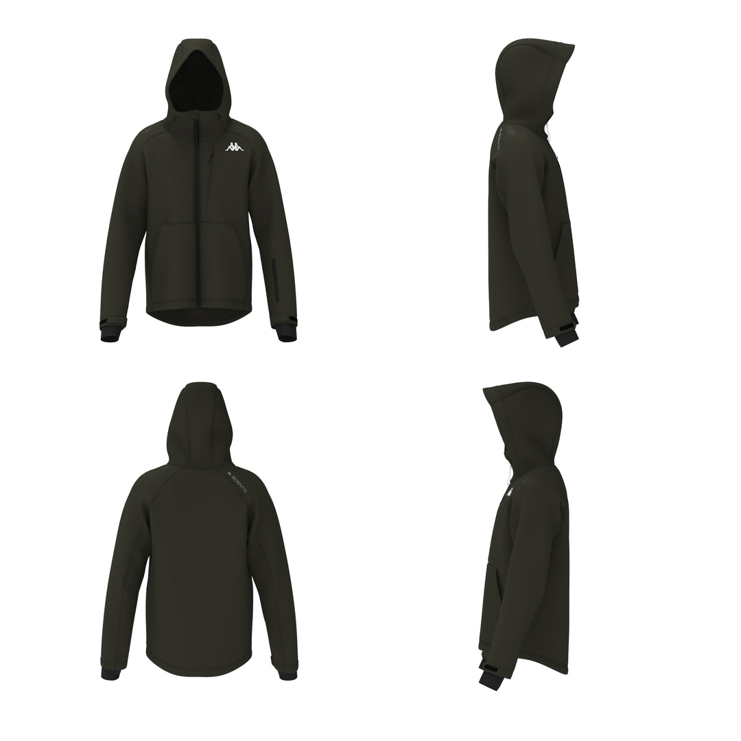 Giacca da sci softshell da uomo verde con protezione impermeabile main