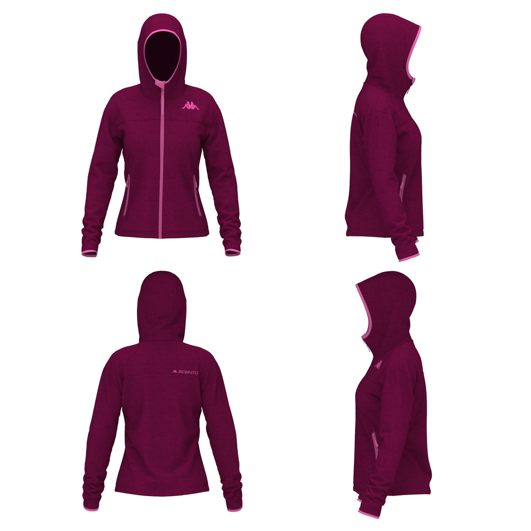 Sweat à capuche polaire slim fit pour femme Red Plum, idéal pour le ski main