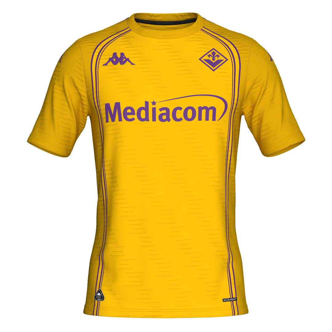 Maglia da portiere da calcio ACF Fiorentina da uomo gialla vestibilità slim 01