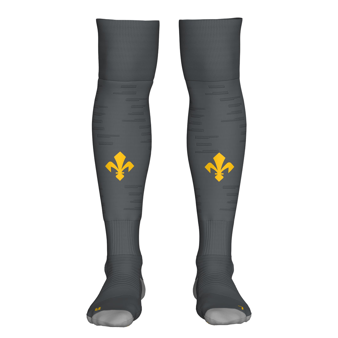 Calcetines de fútbol ACF Fiorentina para hombre grises con amortiguación anatómica 01