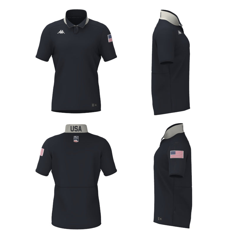 Polo bleu unisexe coupe ajustée pour le ski main
