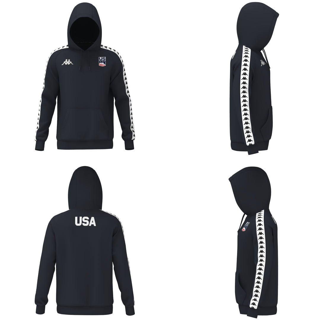 Blue Men's Regular Fit Ski Hoodie with Kangaroo Pocket main