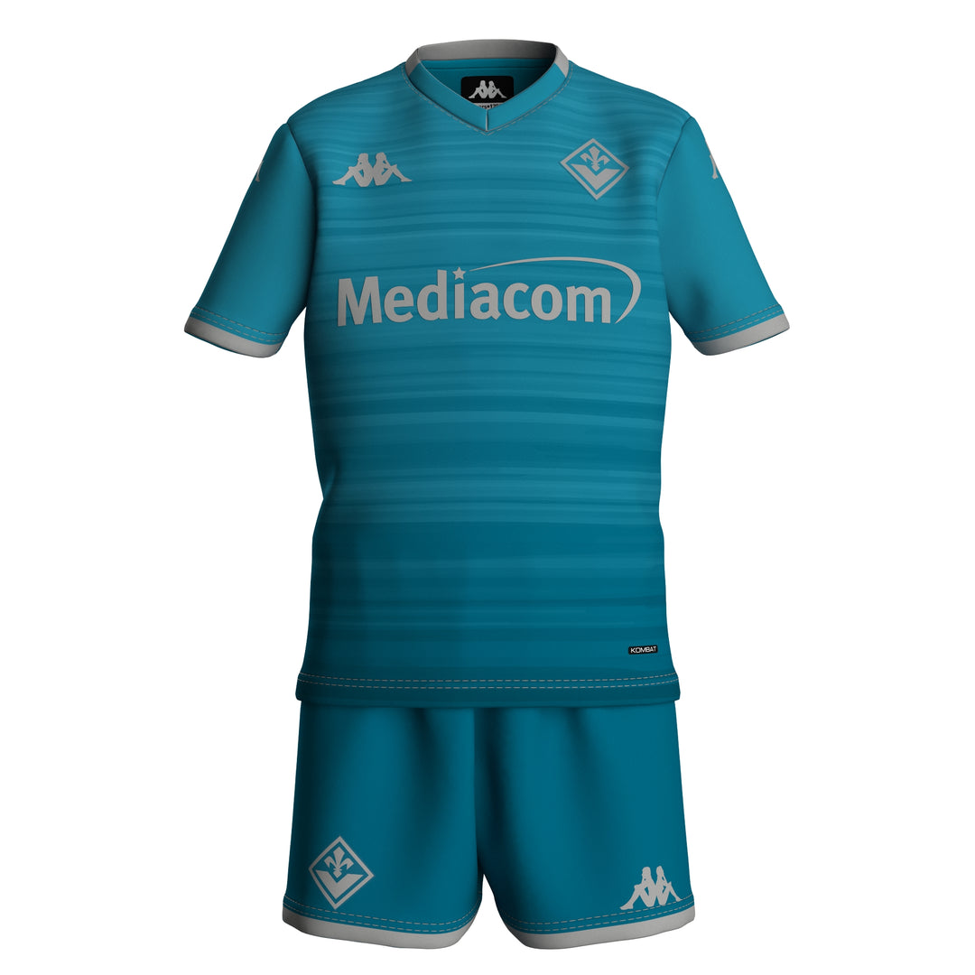 Conjunto de fútbol ACF Fiorentina para niño en azul y gris con cinturilla elástica 01