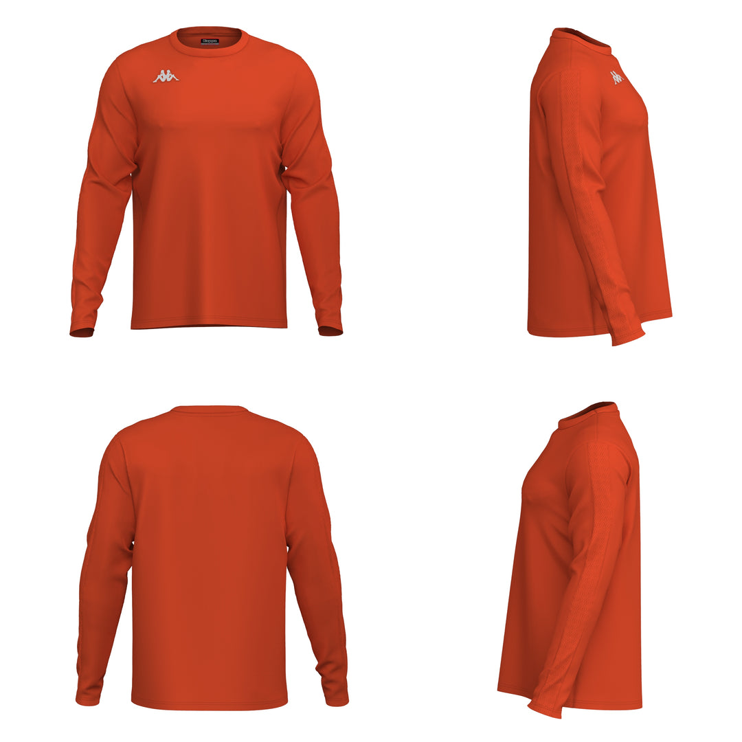 Orange men's long sleeve training jersey with embroidery 01