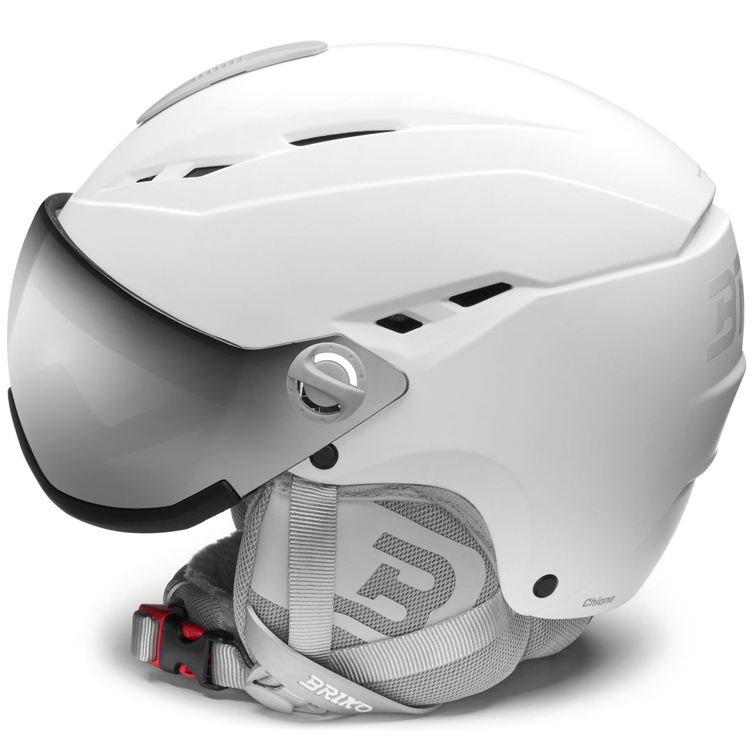 White Women's Ski Helmet with Active Ventilation and Anti-bacterial Fabric main