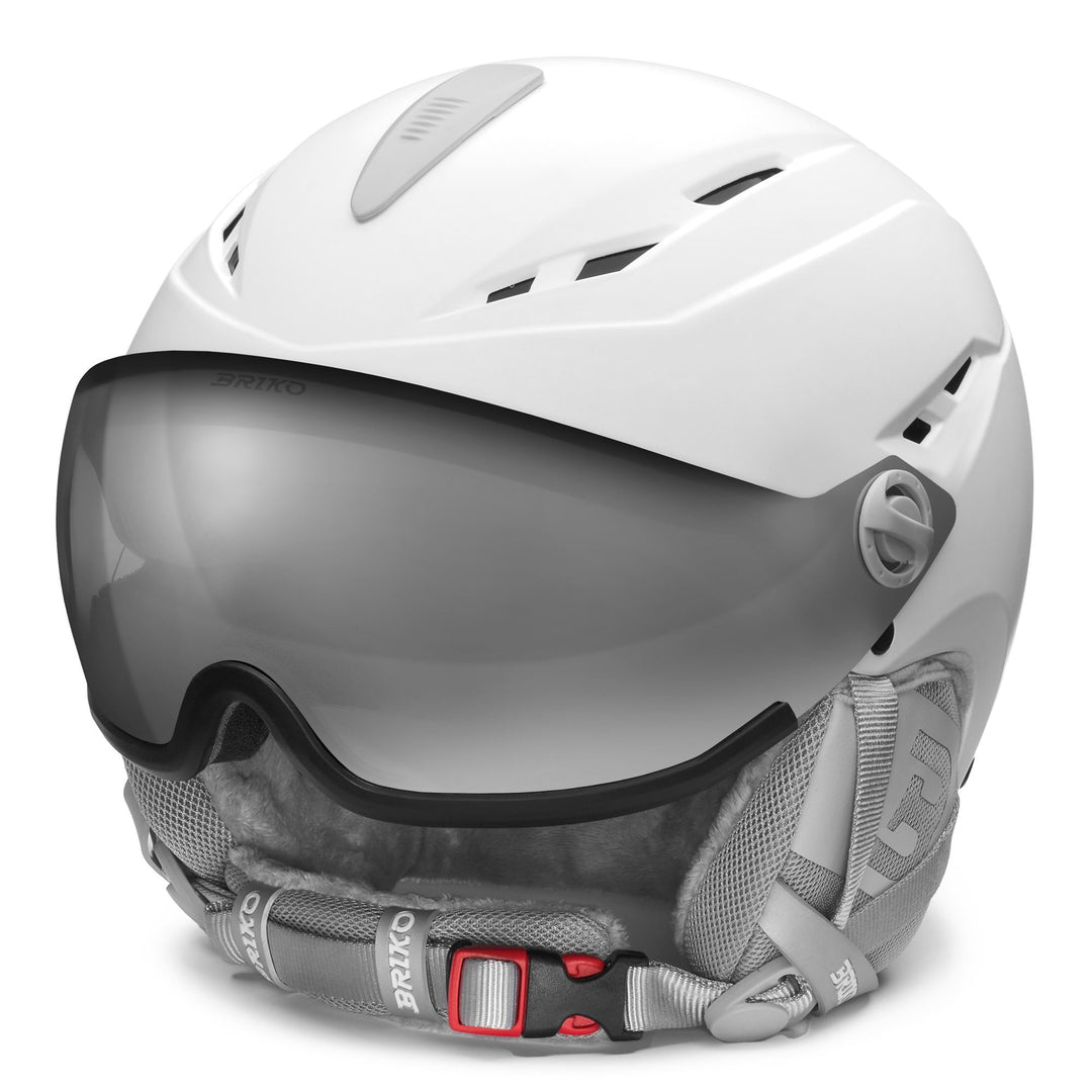 Casque de ski blanc pour femme avec coque en ABS et ventilation active 01