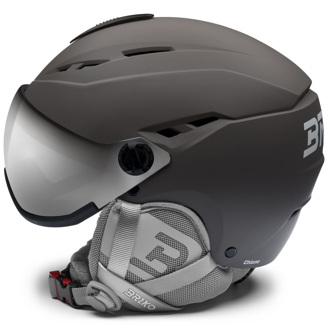 Casco da sci grigio da donna con calotta in ABS e ventilazione main