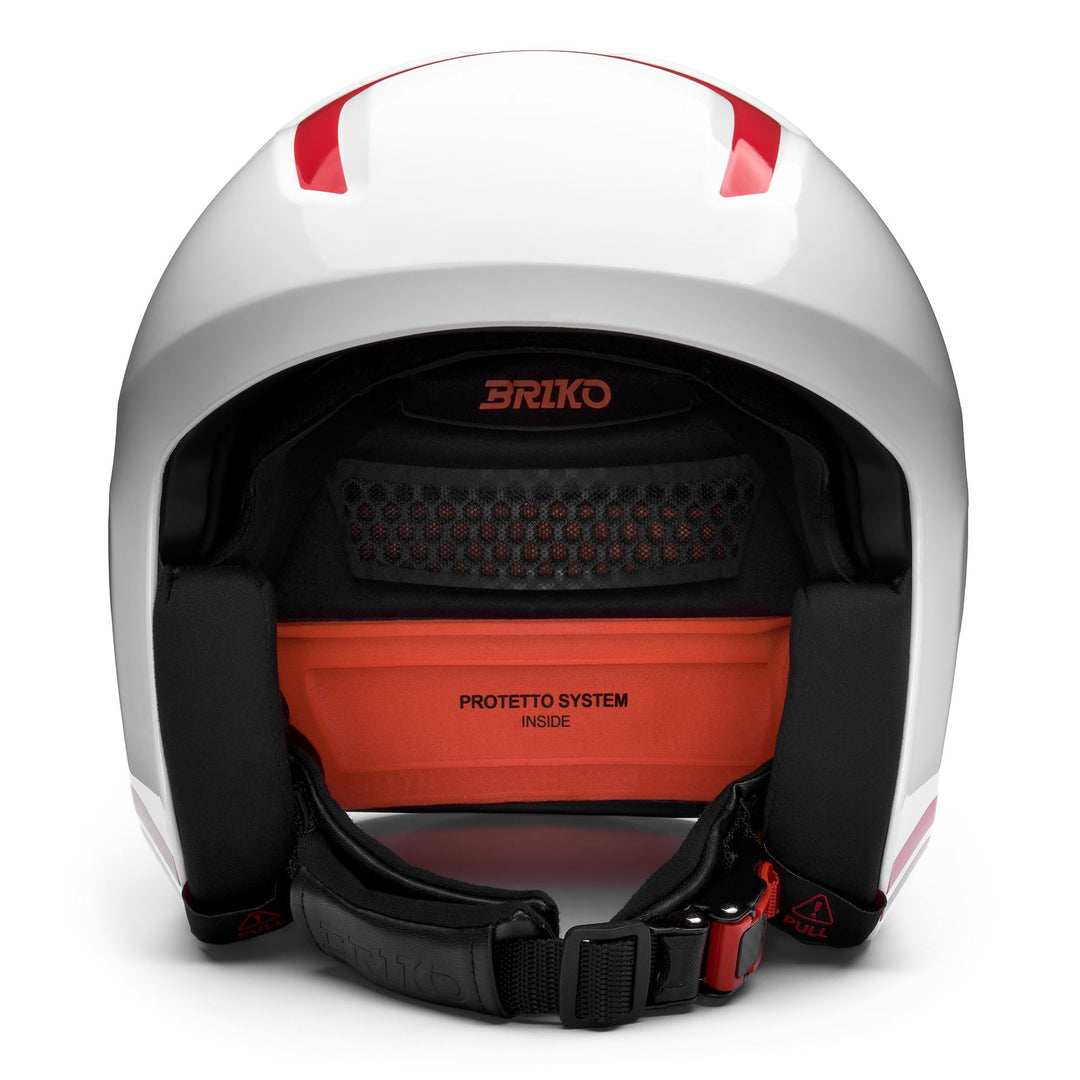 Casque de ski unisexe rouge et blanc à double construction main