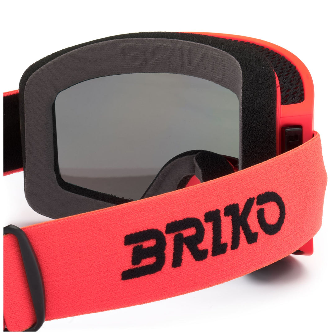 Masque de ski unisexe orange avec écran cylindrique et traitement antibuée main
