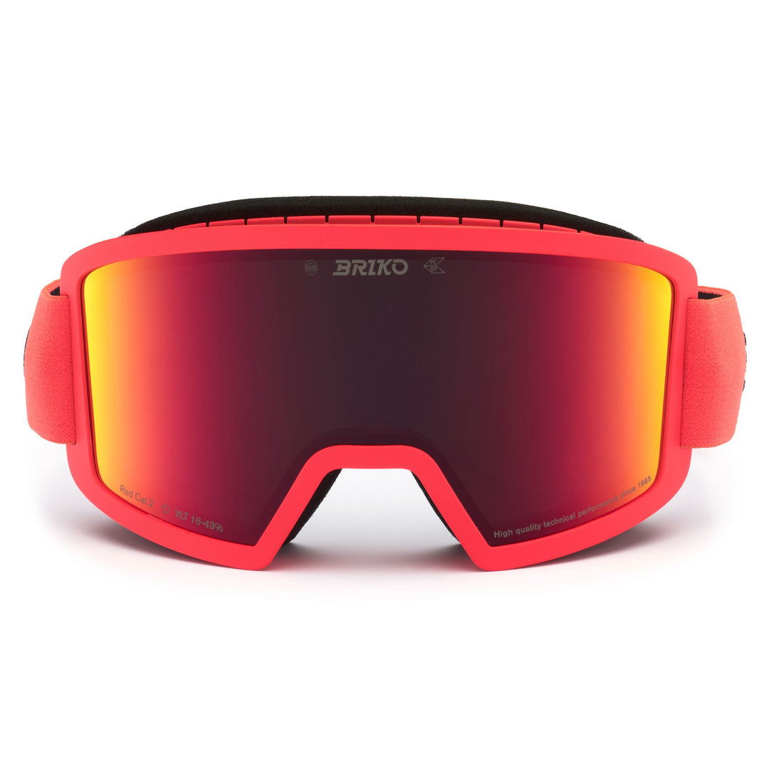 Masque de ski unisexe orange avec écran cylindrique et traitement antibuée 01