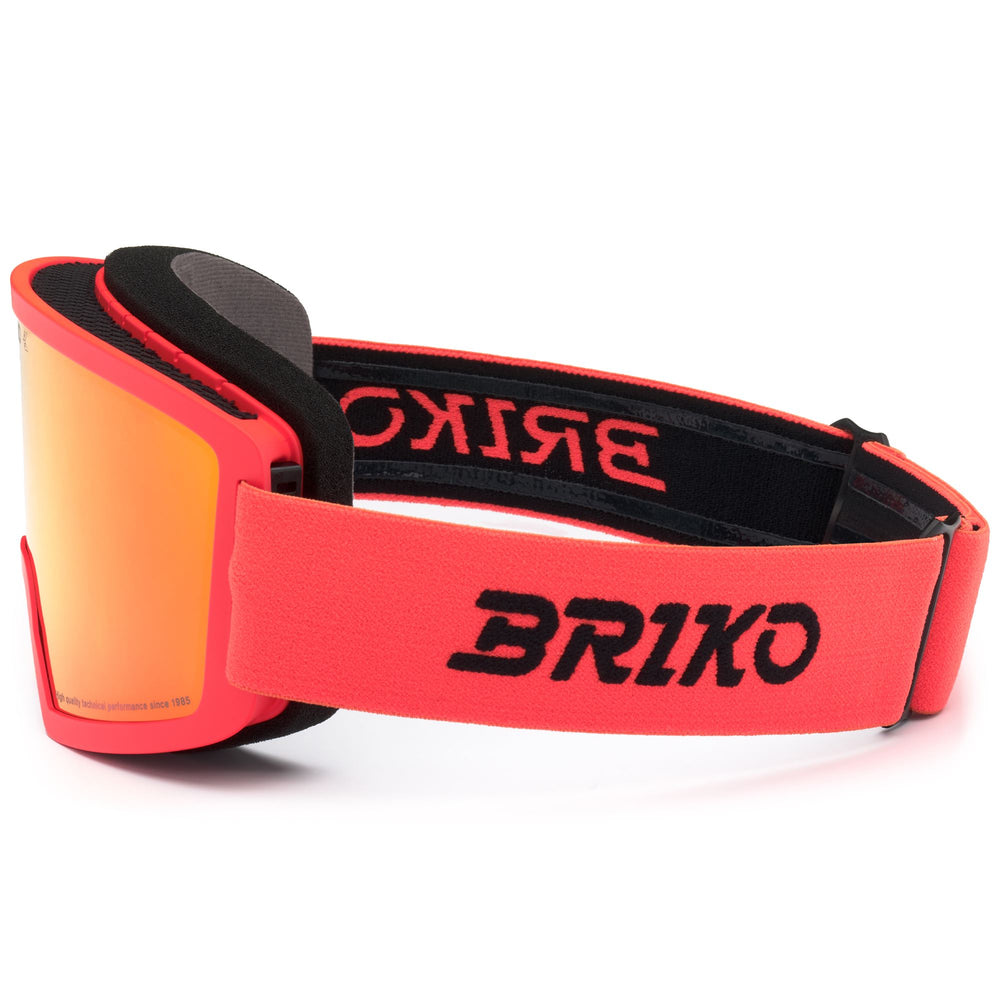Masque de ski unisexe orange avec écran cylindrique et traitement antibuée 02