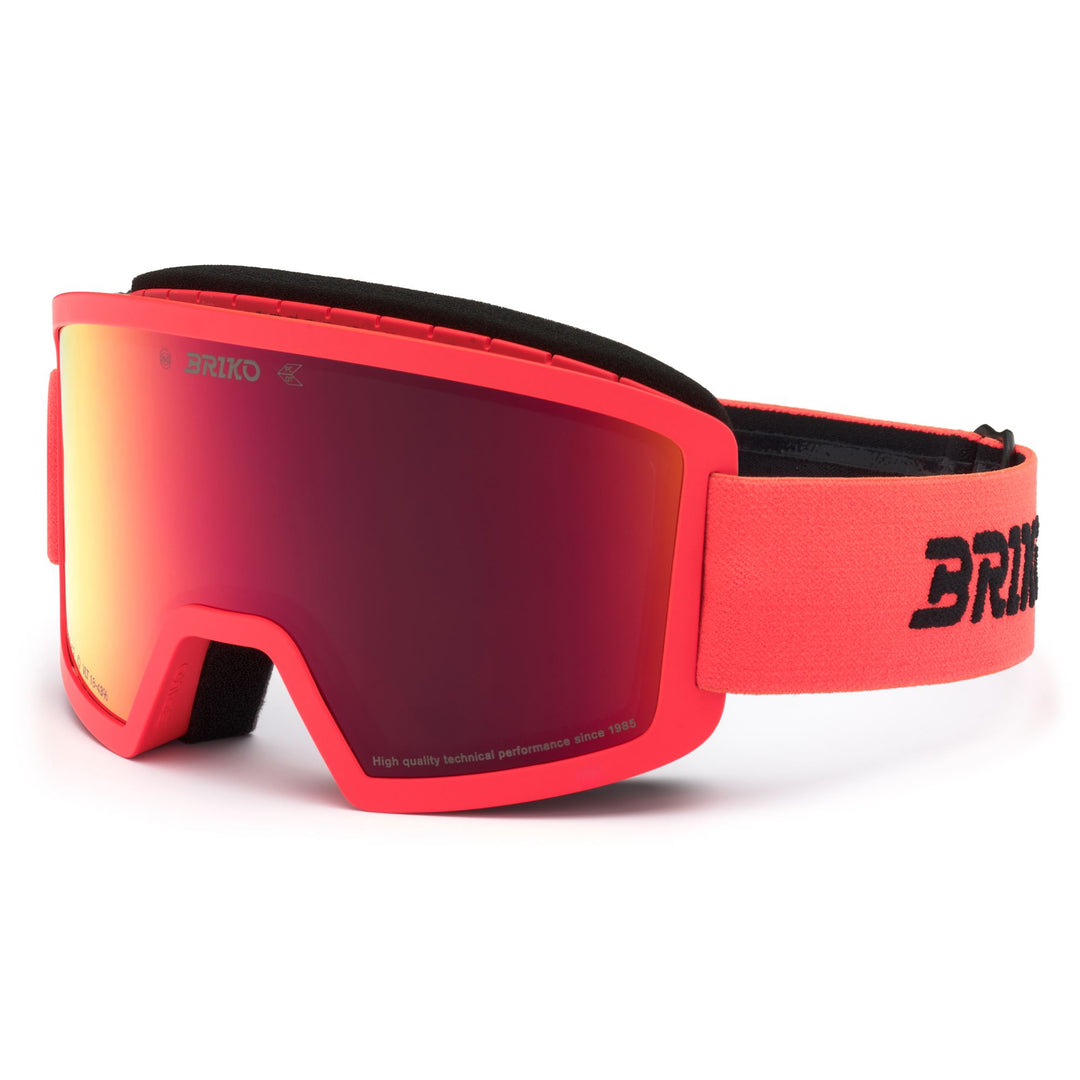 Masque de ski unisexe orange avec écran cylindrique et traitement antibuée main
