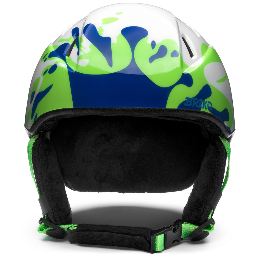 Casque de ski unisexe bleu pour enfant avec système Roll-Fit intégré main