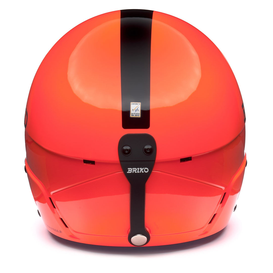 Casque de ski enfant rouge et noir avec système de réglage 3D main