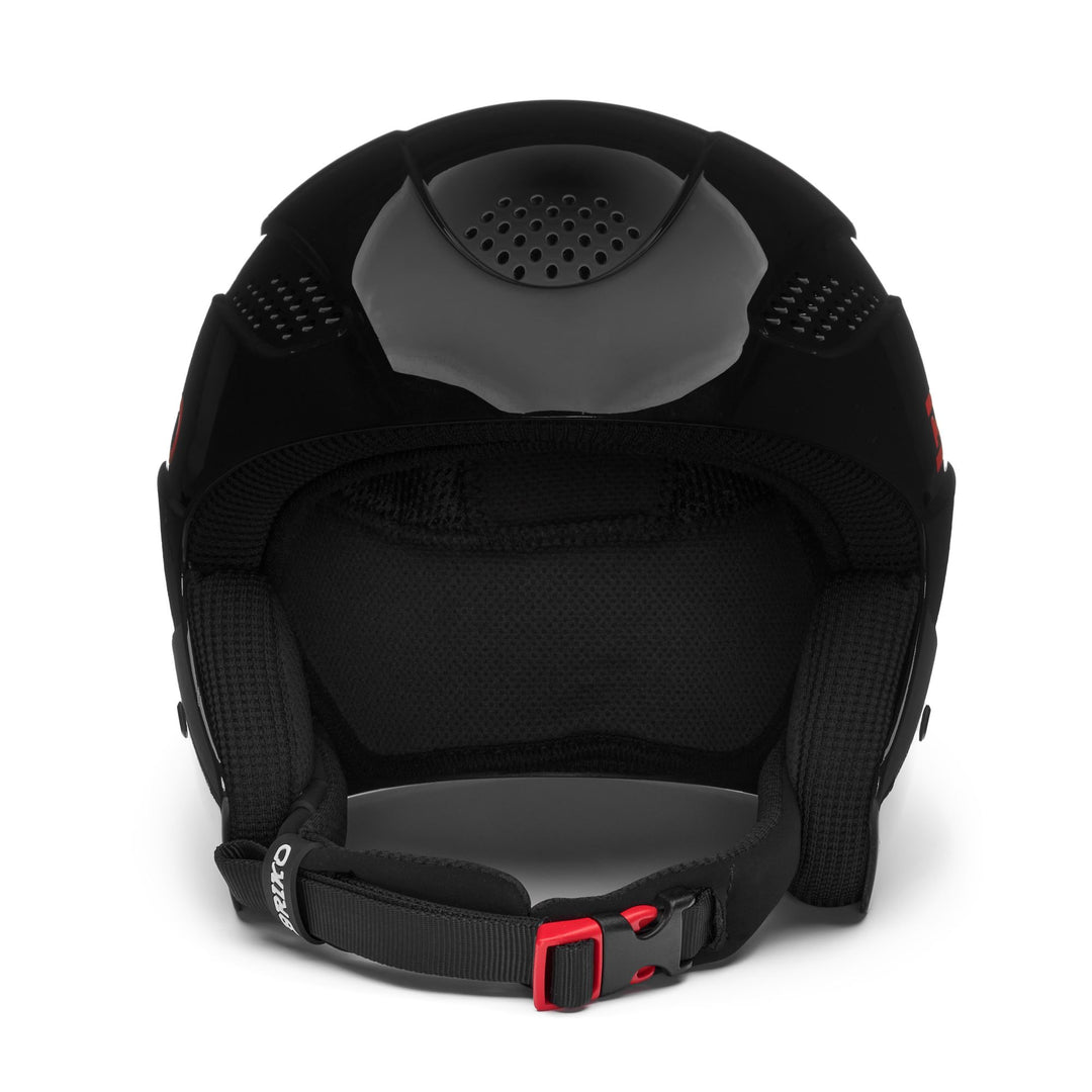 Casque de ski unisexe noir et orange fluo avec coque en ABS main